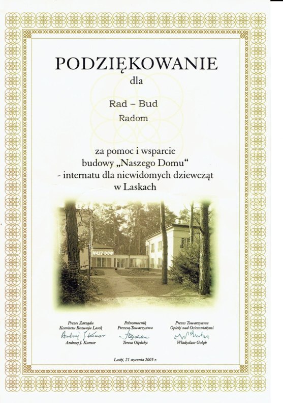 Podziękowanie Laski